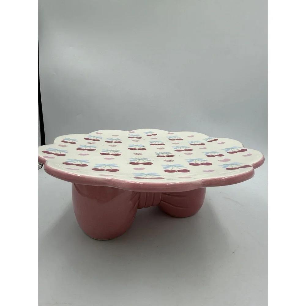 Cake Stand Cherry/ Pink Bow 10